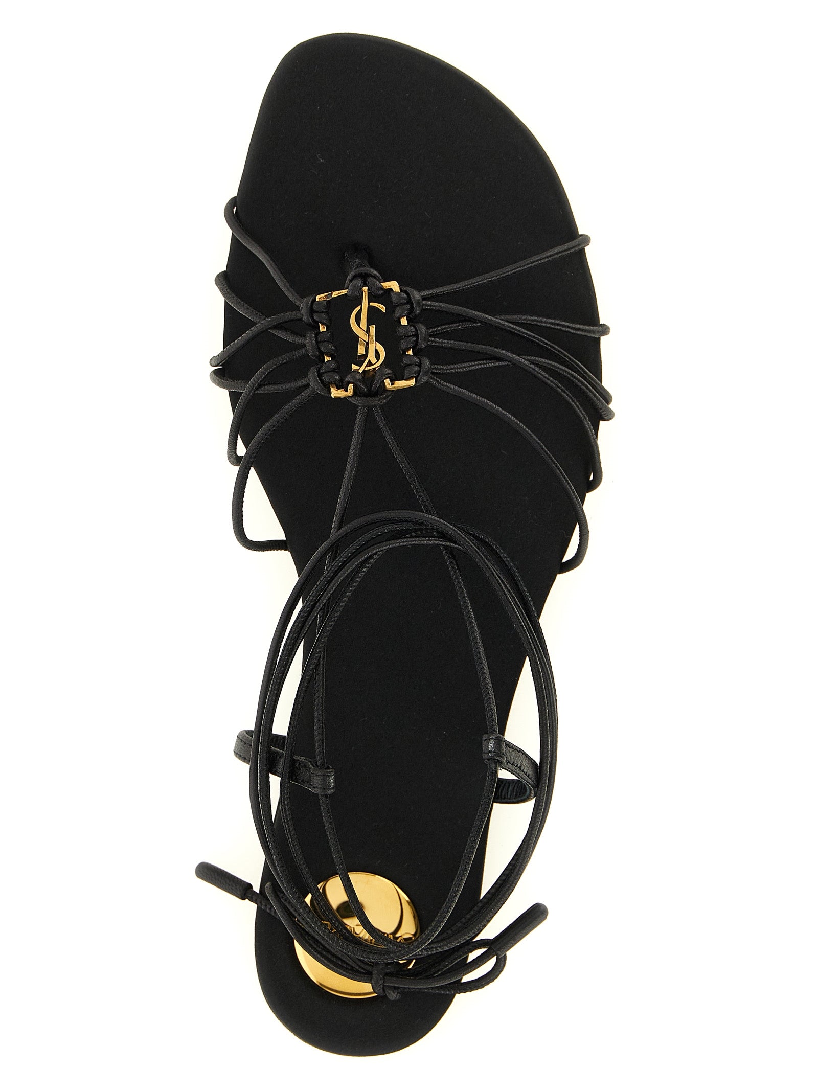 Saint Laurent Black 'Babylone' Sandals Curated Luxury Accessories by Orvyn