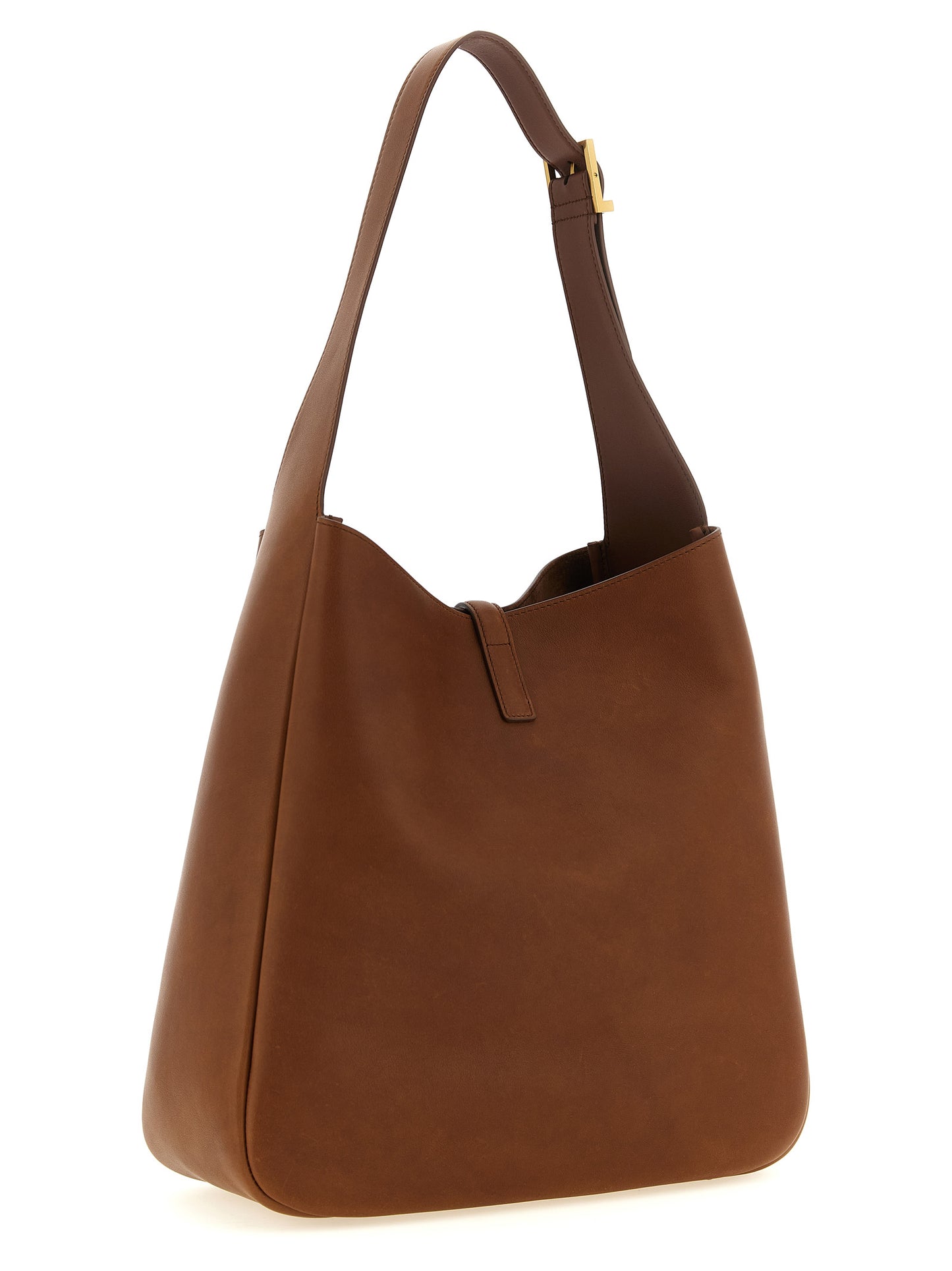 Saint Laurent Brown 'Le 5 à 7' Large Shoulder Bag Curated Luxury Accessories by Orvyn
