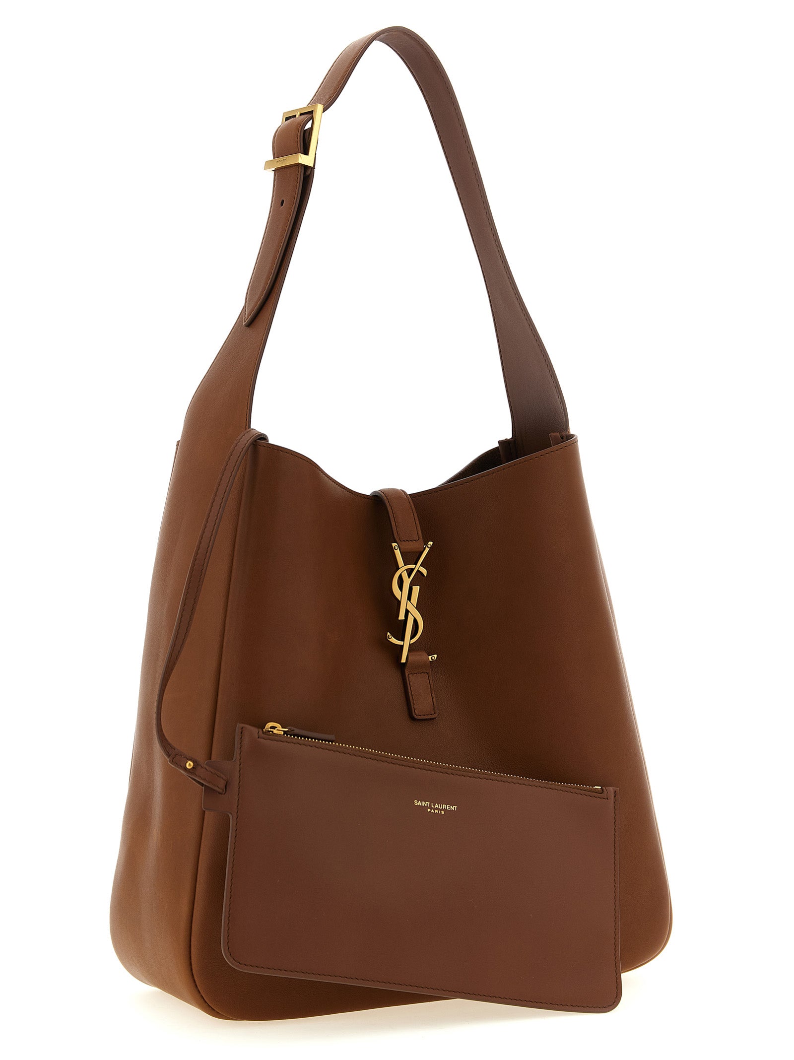 Saint Laurent Brown 'Le 5 à 7' Large Shoulder Bag Curated Luxury Accessories by Orvyn