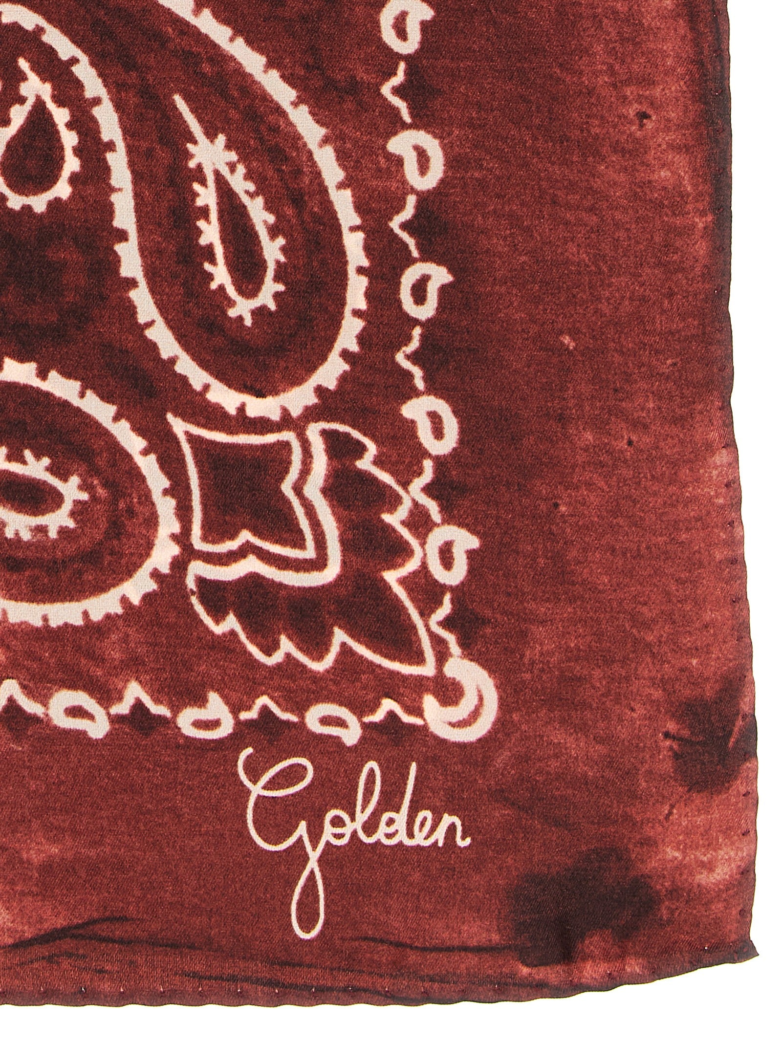 Golden Goose Bordeaux Silk Foulard Curated Luxury Accessories by Orvyn