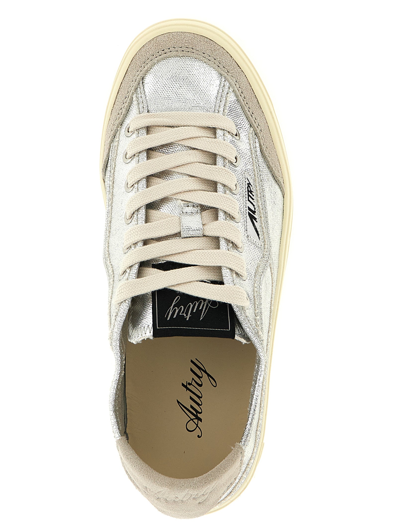 Autry Silver Canvas Low Top Sneakers Curated Luxury Accessories by Orvyn