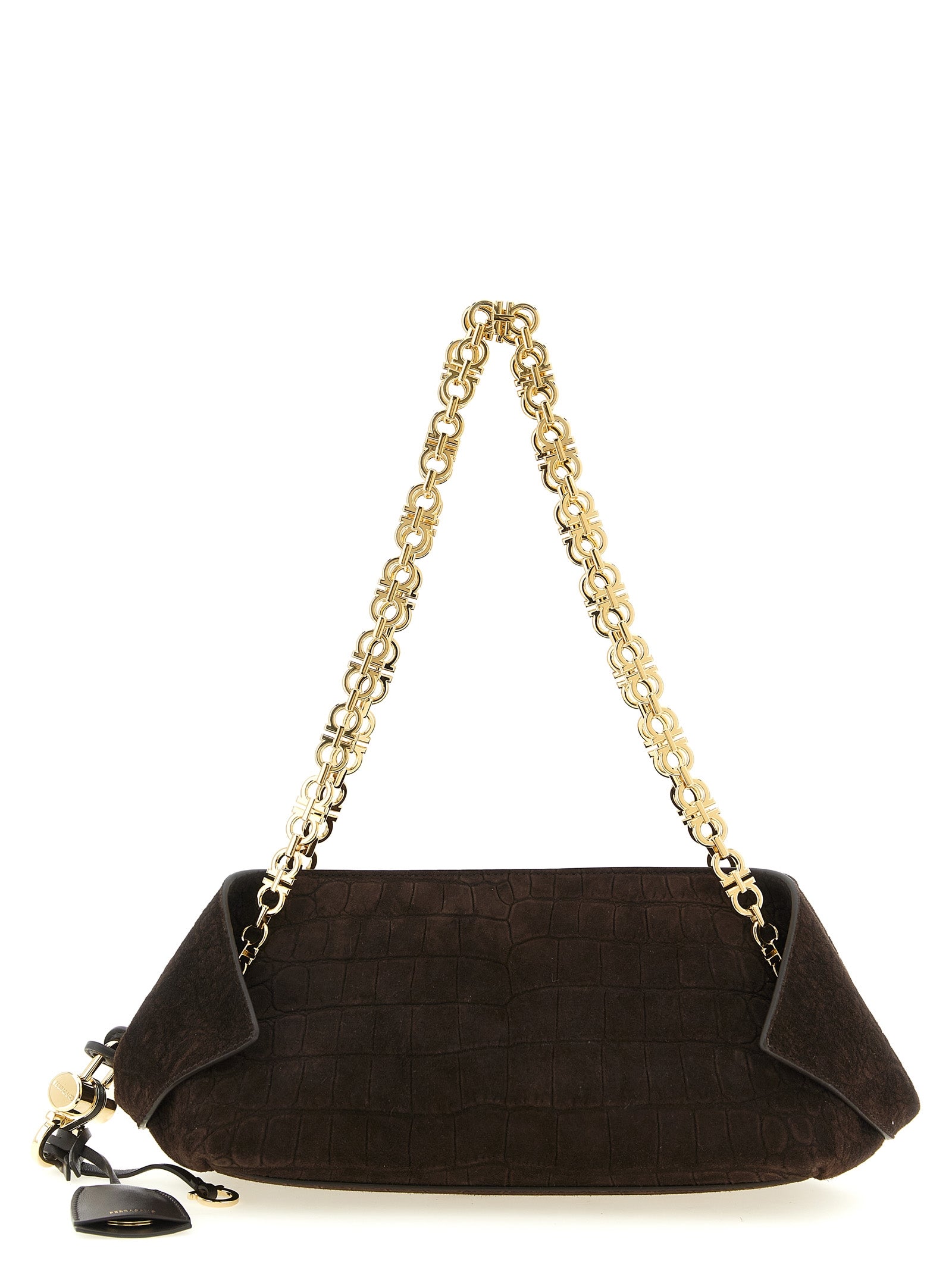 Ferragamo Brown 'Gancini' Shoulder Bag Curated Luxury Accessories by Orvyn