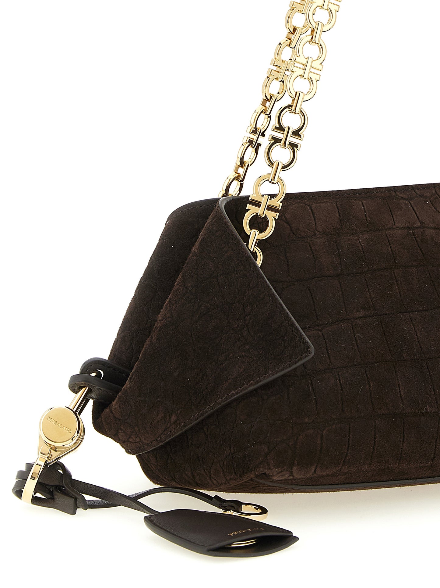 Ferragamo Brown 'Gancini' Shoulder Bag Curated Luxury Accessories by Orvyn