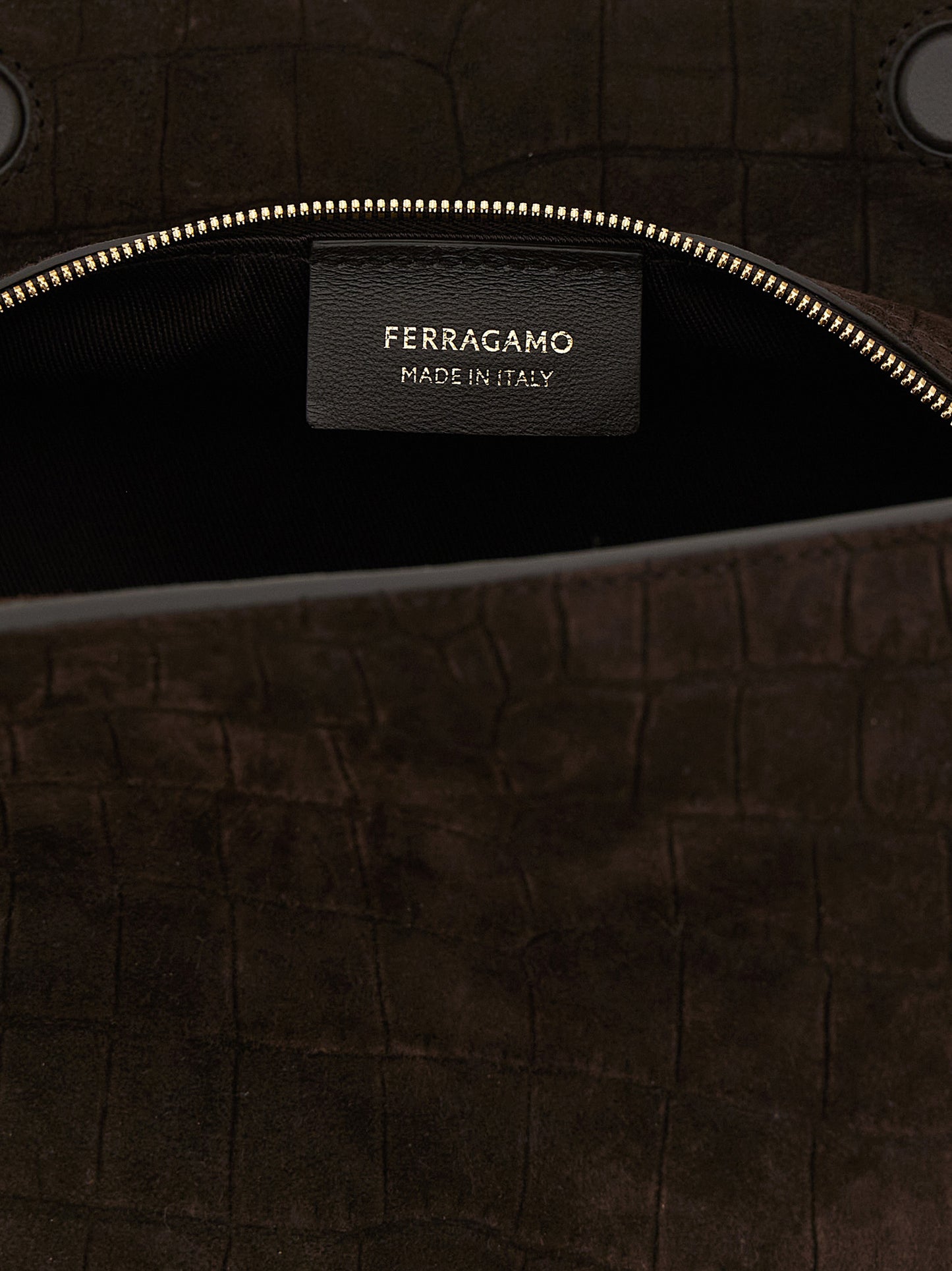Ferragamo Brown 'Gancini' Shoulder Bag Curated Luxury Accessories by Orvyn