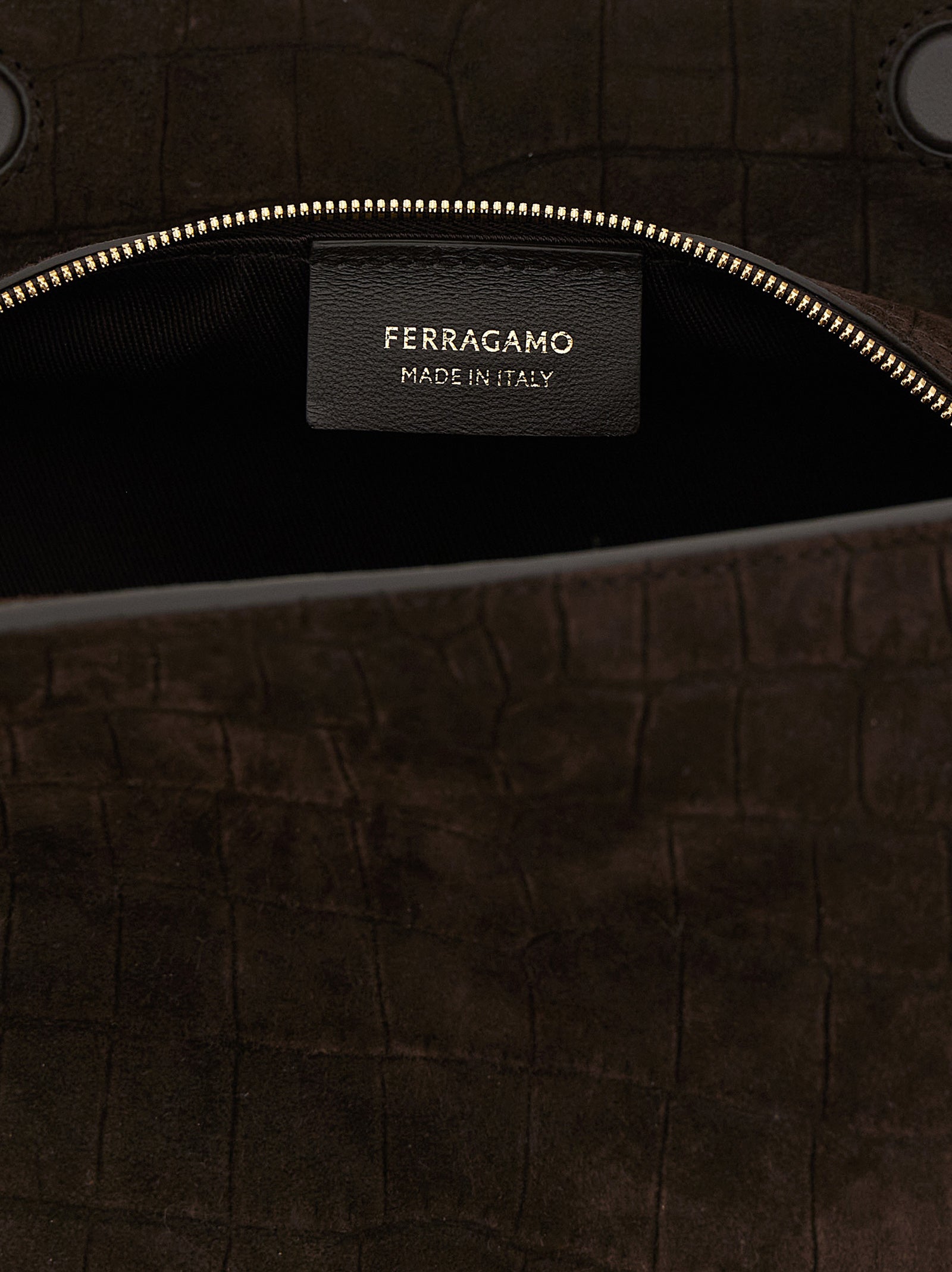 Ferragamo Brown 'Gancini' Shoulder Bag Curated Luxury Accessories by Orvyn