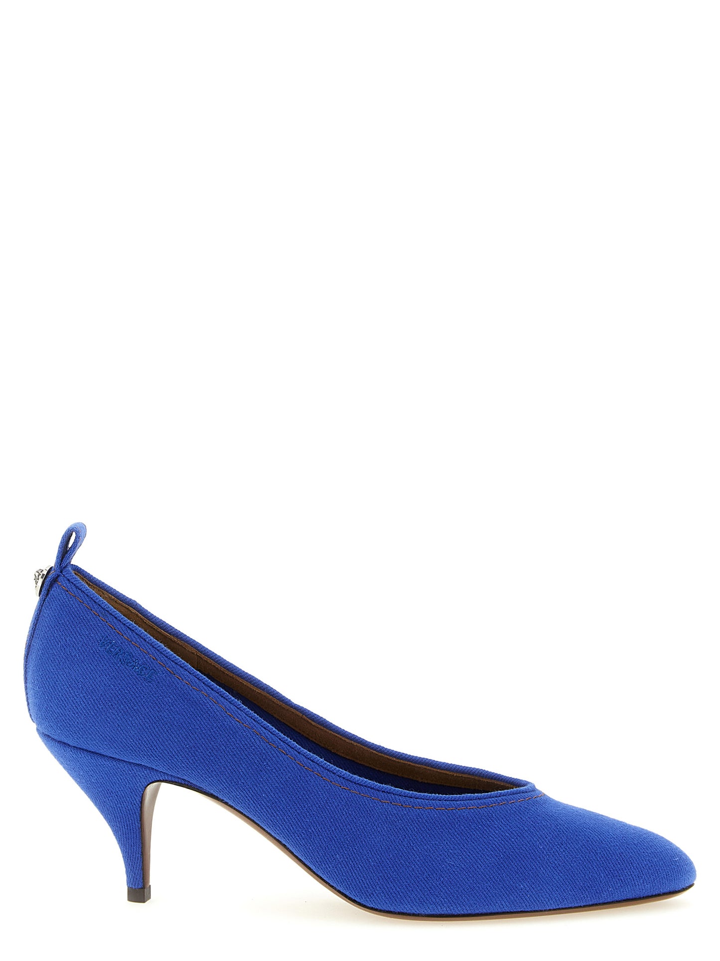 Versace Blue 'Tina' Pumps Curated Luxury Accessories by Orvyn