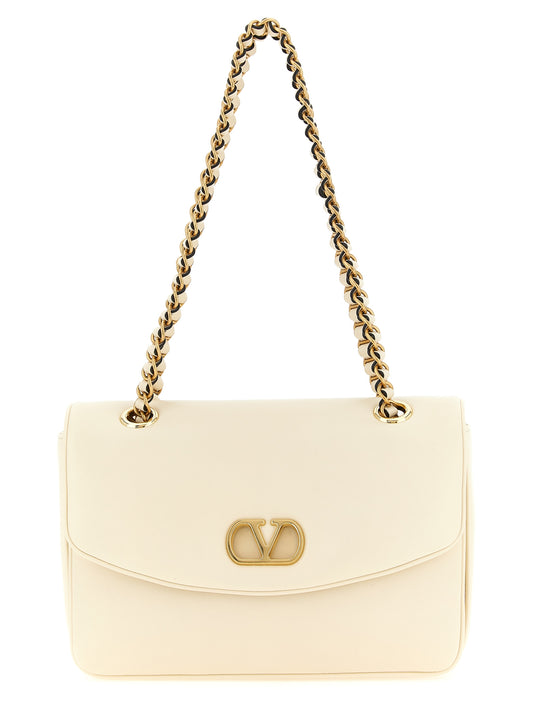 Valentino Garavani White 'Djuna' Medium Shoulder Bag Curated Luxury Accessories by Orvyn