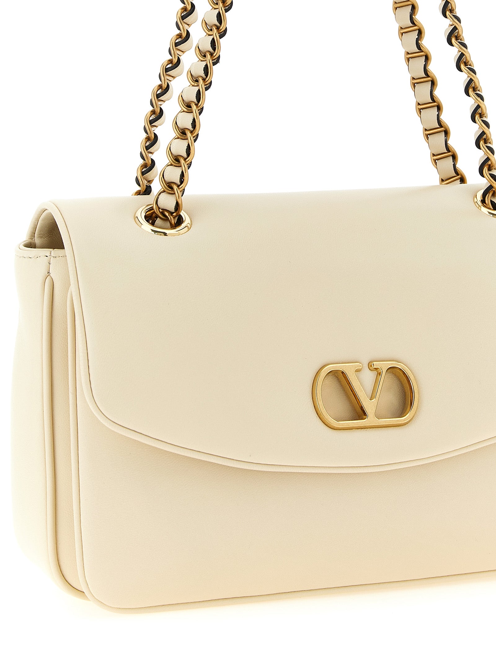 Valentino Garavani White 'Djuna' Medium Shoulder Bag Curated Luxury Accessories by Orvyn