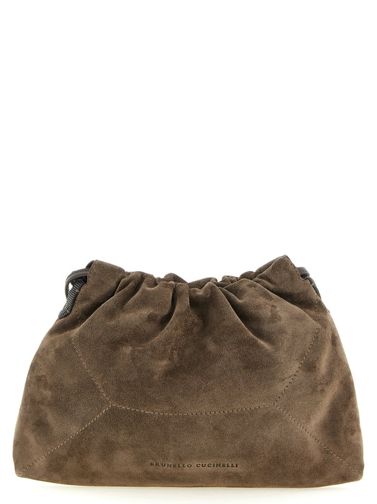 Brunello Cucinelli Brown 'BC Duo' Clutch Curated Luxury Accessories by Orvyn