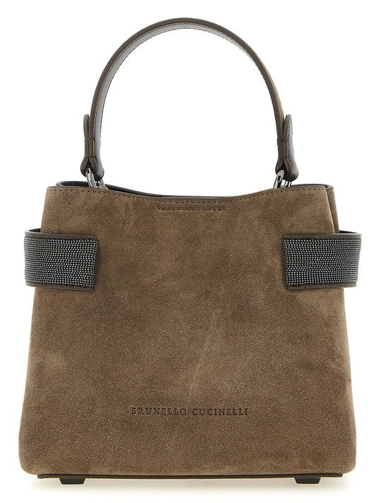 Brunello Cucinelli Brown 'Essence' Handbag Curated Luxury Accessories by Orvyn