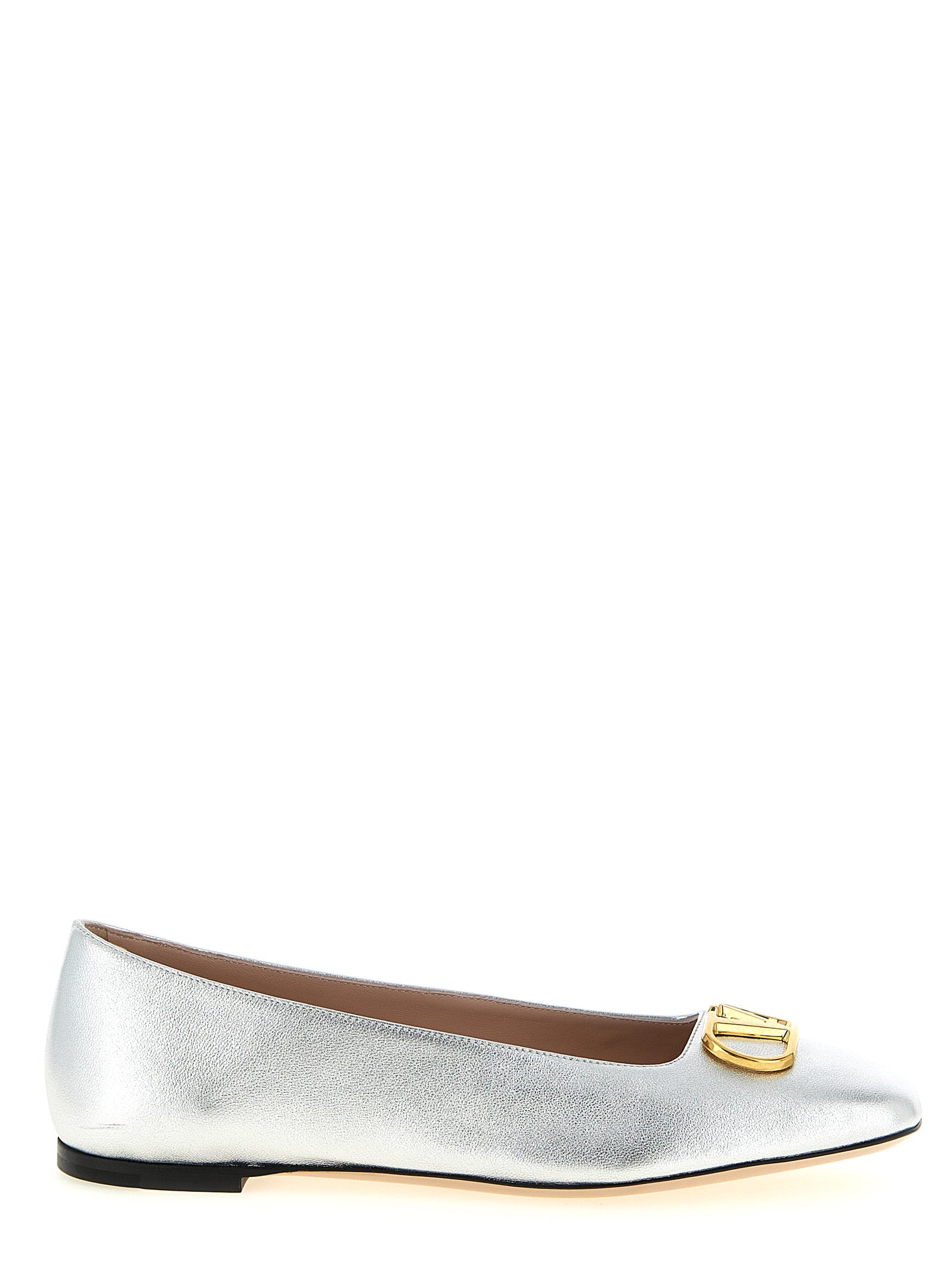 Valentino Garavani Silver 'VLogo Signature' Flats