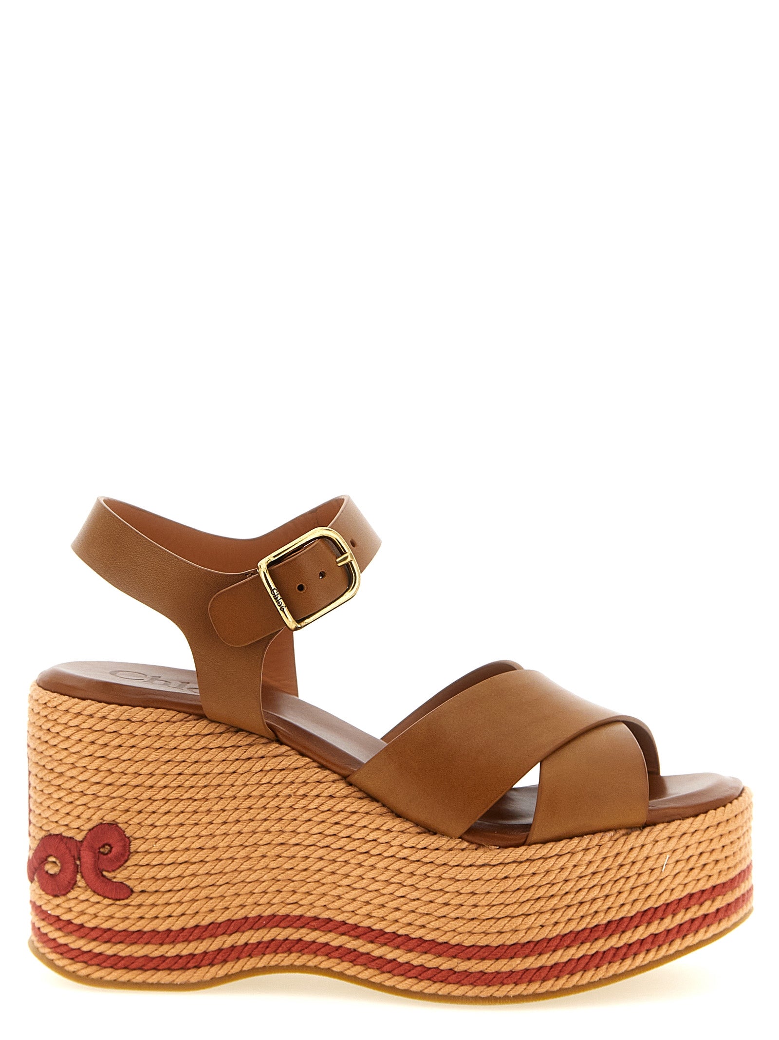 Chloé Brown Oversized Sandals braun