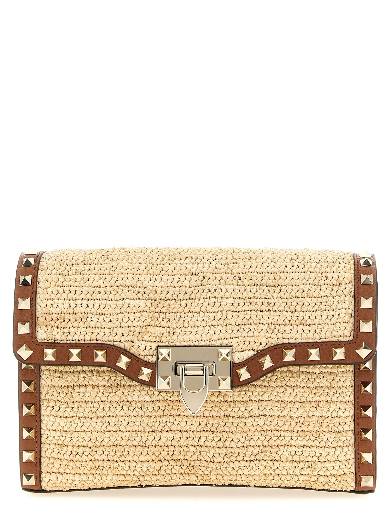 Valentino Garavani Beige 'Rockstud' Small Crossbody Bag