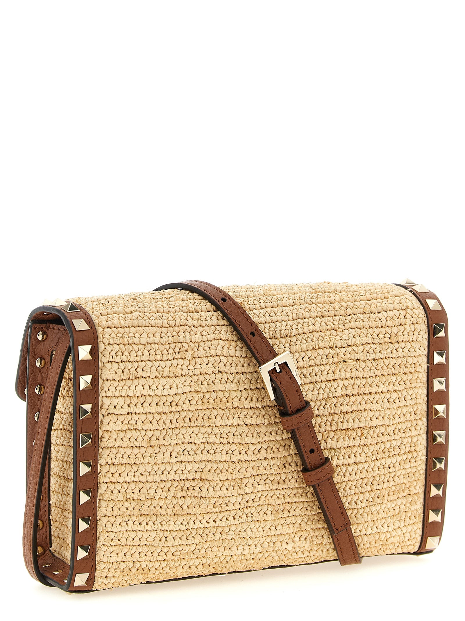 Valentino Garavani Beige 'Rockstud' Small Crossbody Bag