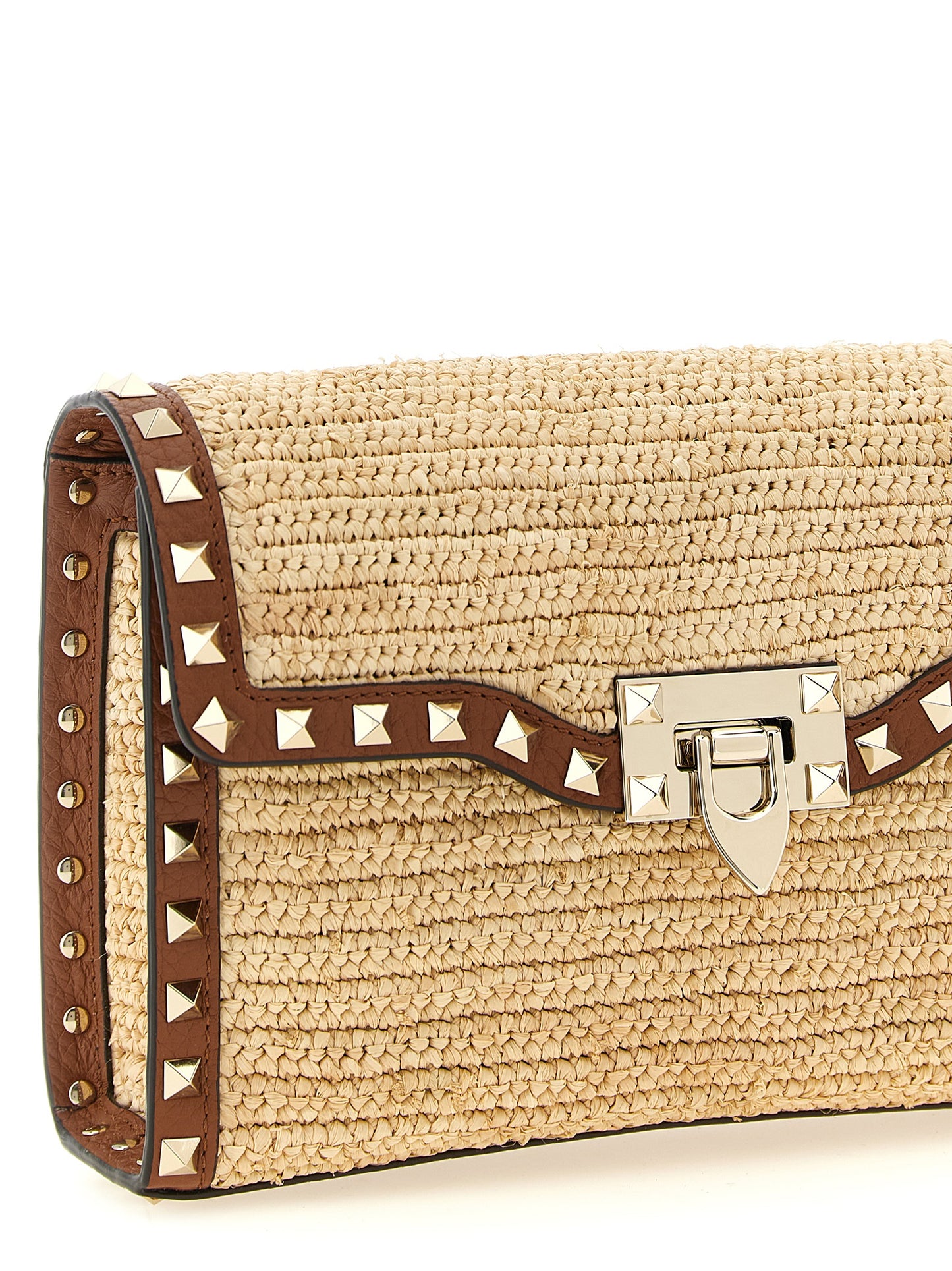 Valentino Garavani Beige 'Rockstud' Small Crossbody Bag
