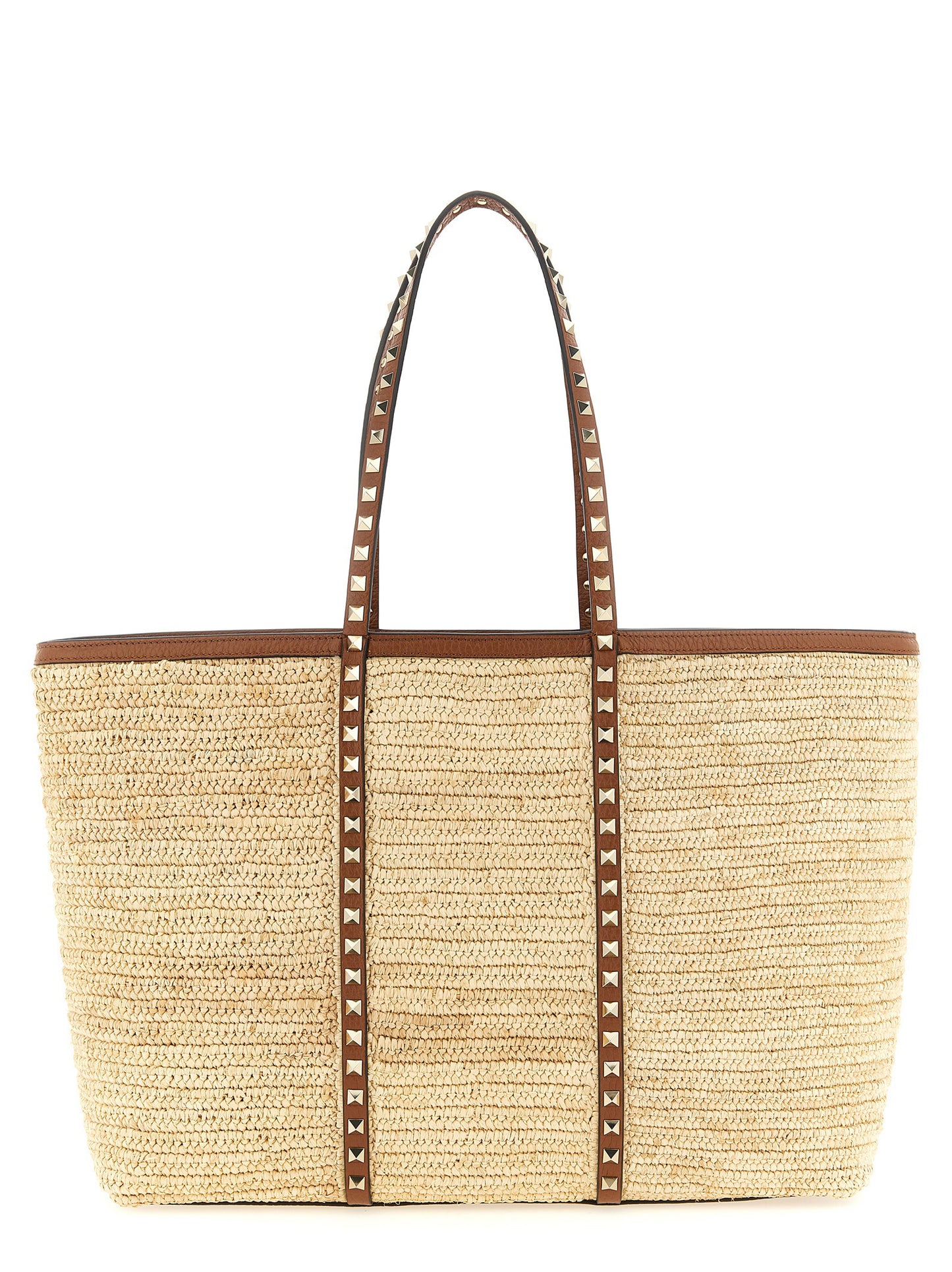 Valentino Garavani Beige 'Rockstud' Large Tote Bag