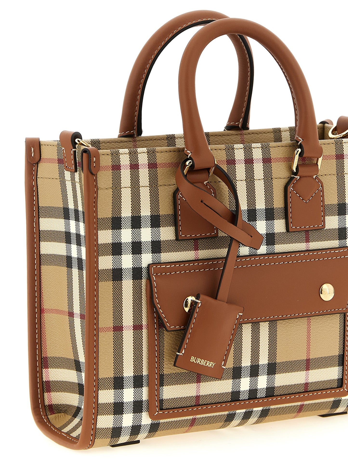 Burberry Beige 'Freya' Mini Tote Bag