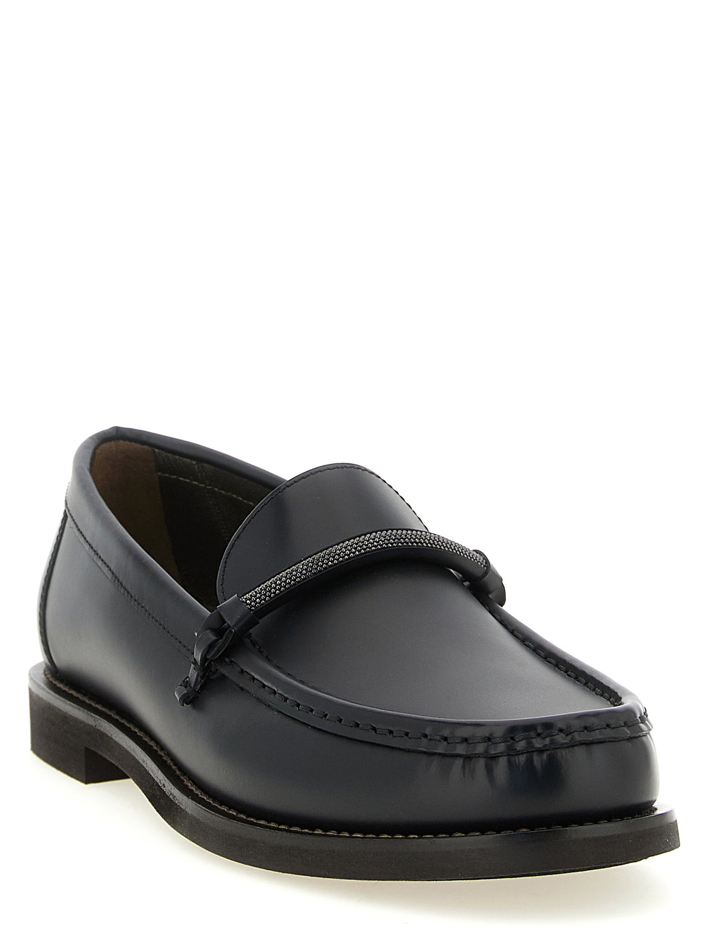Brunello Cucinelli Black 'Monile' Loafers schwarz