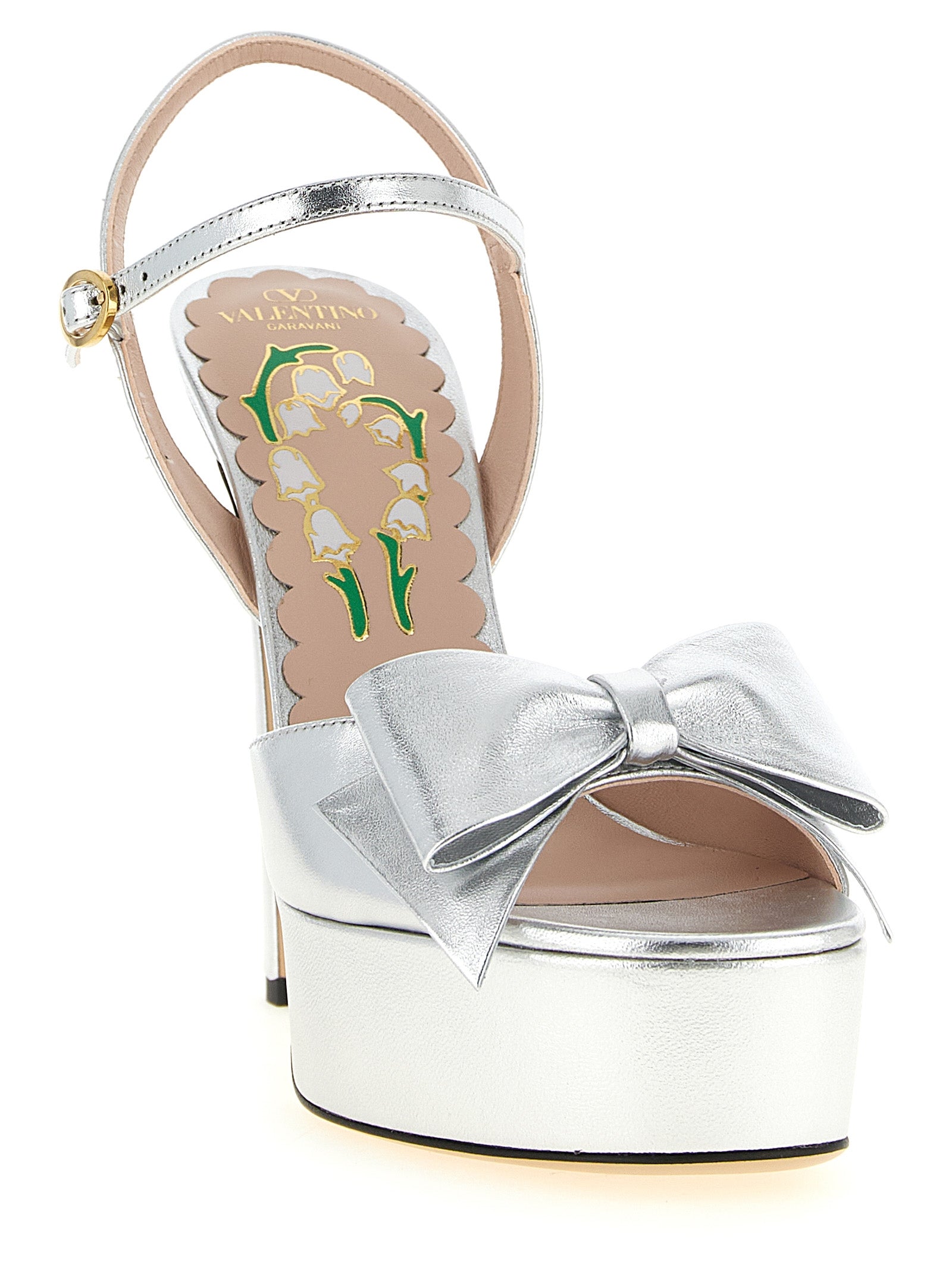 Valentino Garavani Silver 'Bowow' Sandals