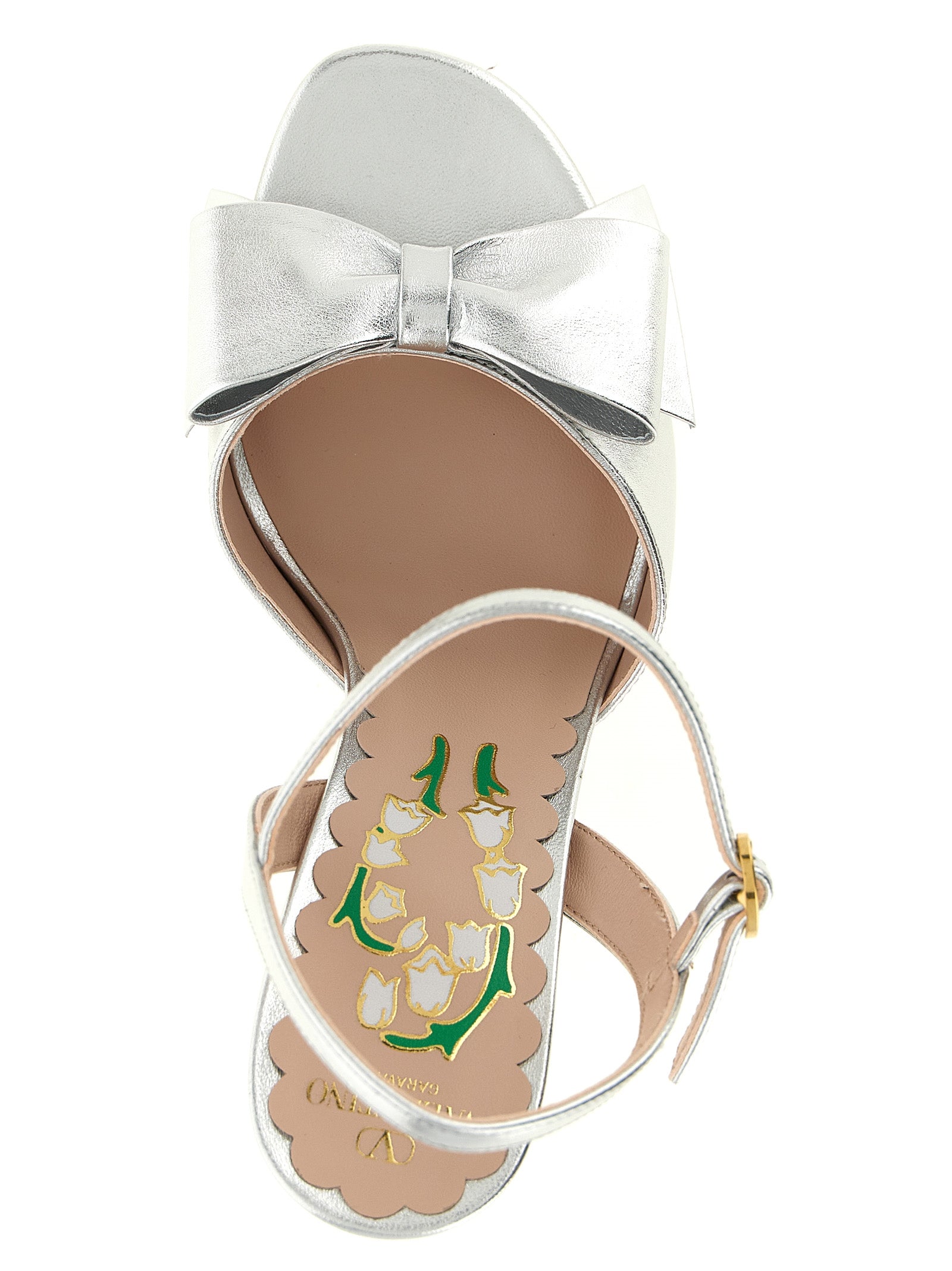 Valentino Garavani Silver 'Bowow' Sandals