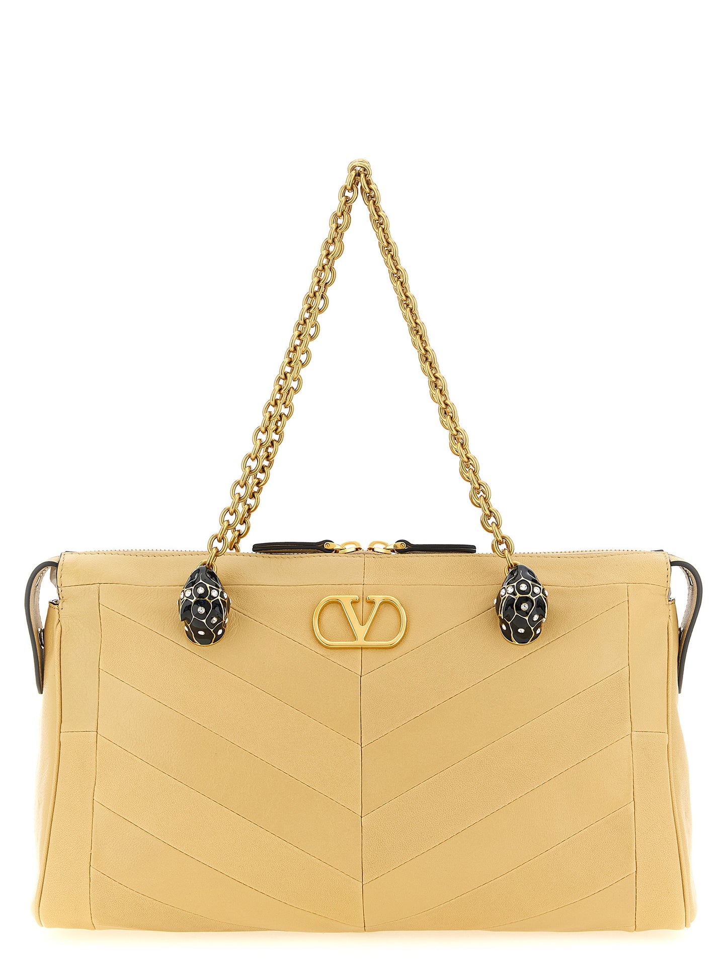 Valentino Garavani Beige 'Panthea' Shoulder Bag