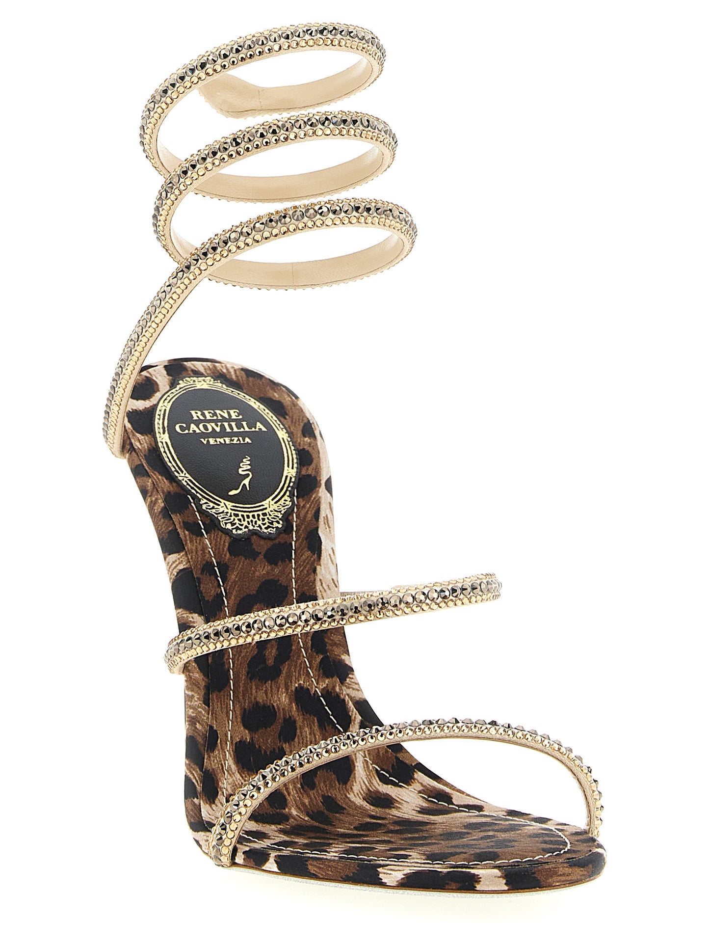 RENE CAOVILLA Multicolor 'Cleo Leopard' Sandals