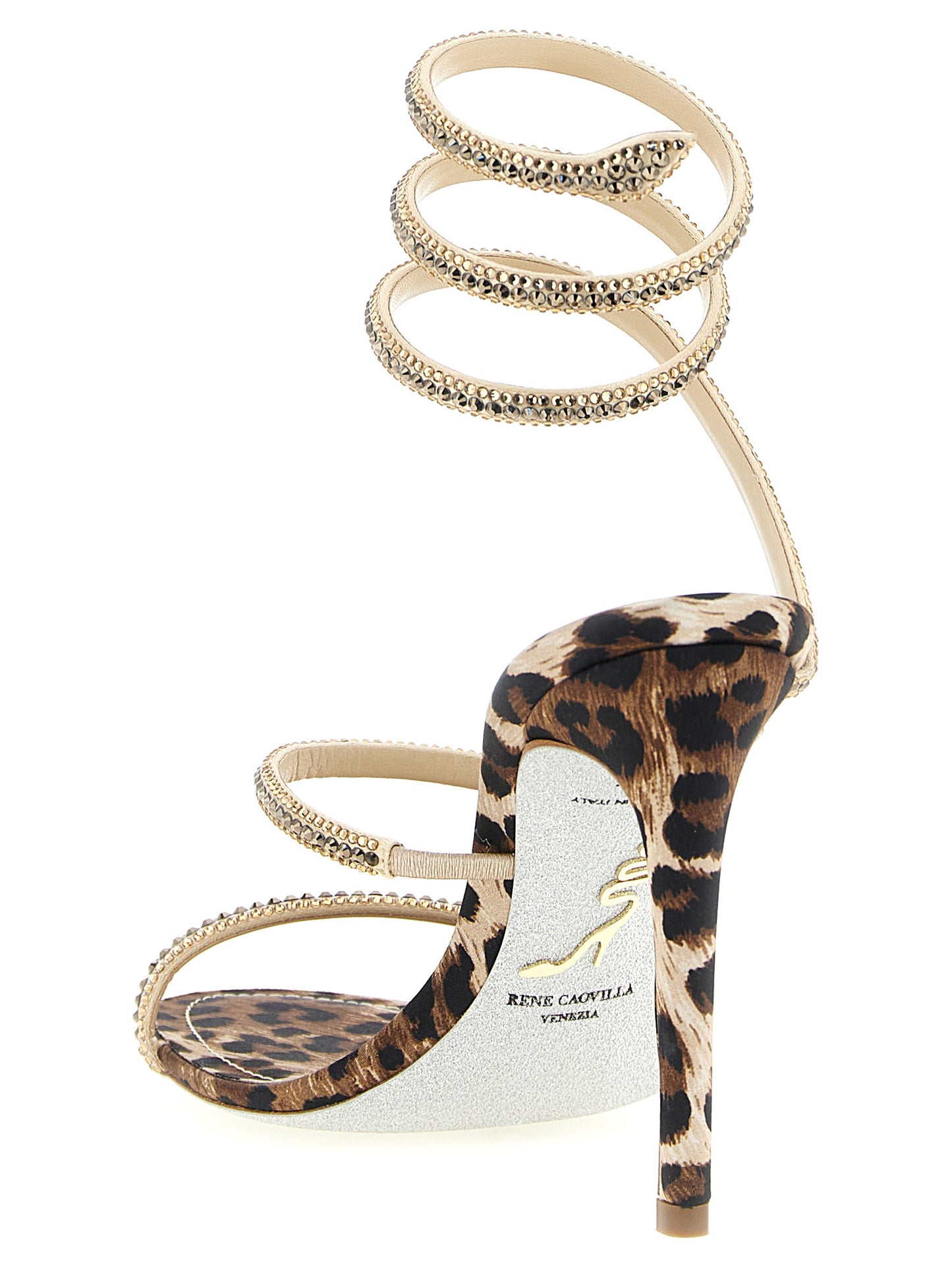 RENE CAOVILLA Multicolor 'Cleo Leopard' Sandals