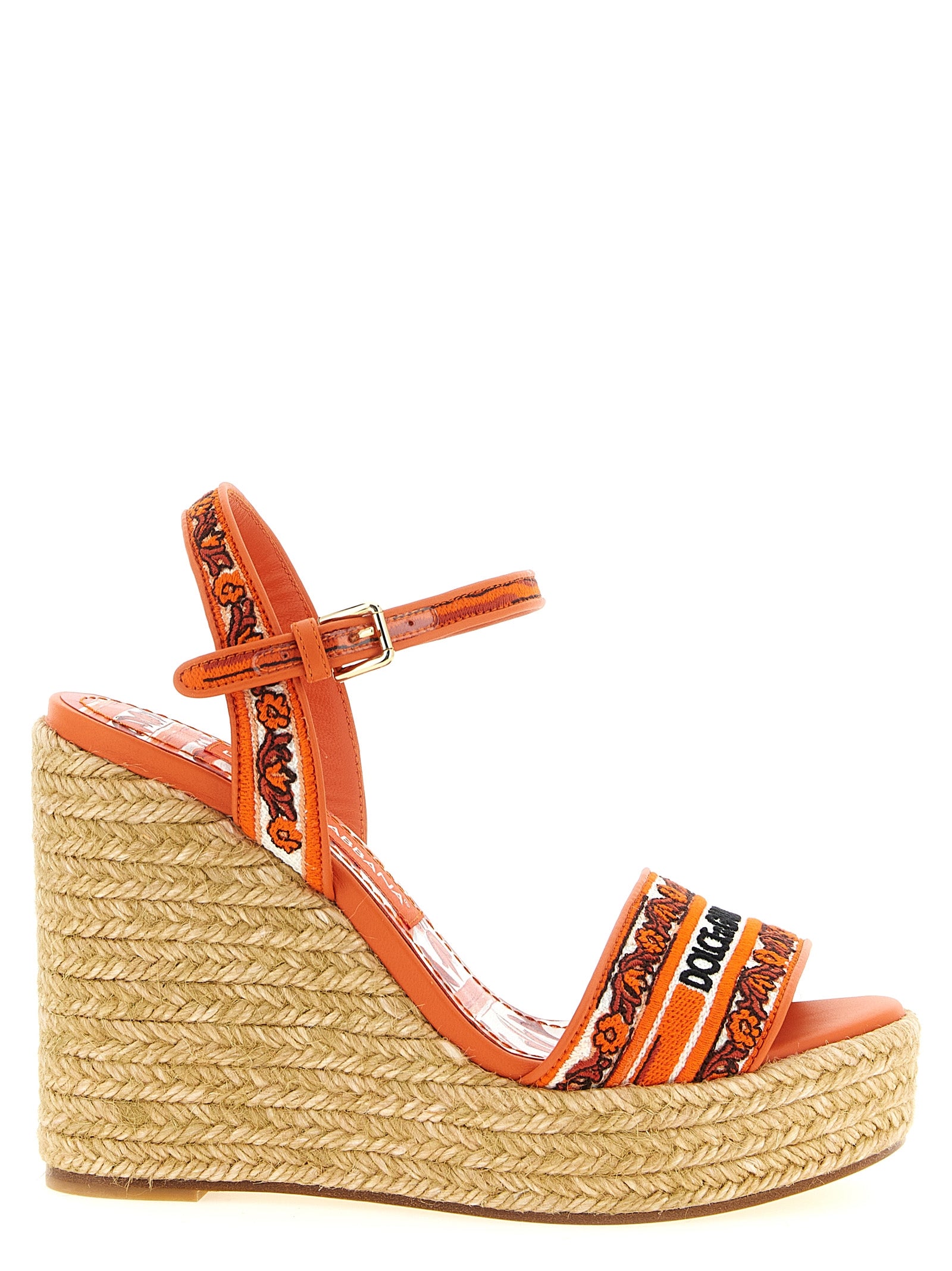 Dolce & Gabbana Orange 'Maiolica' Sandals