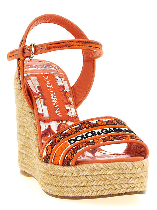 Dolce & Gabbana Orange 'Maiolica' Sandals