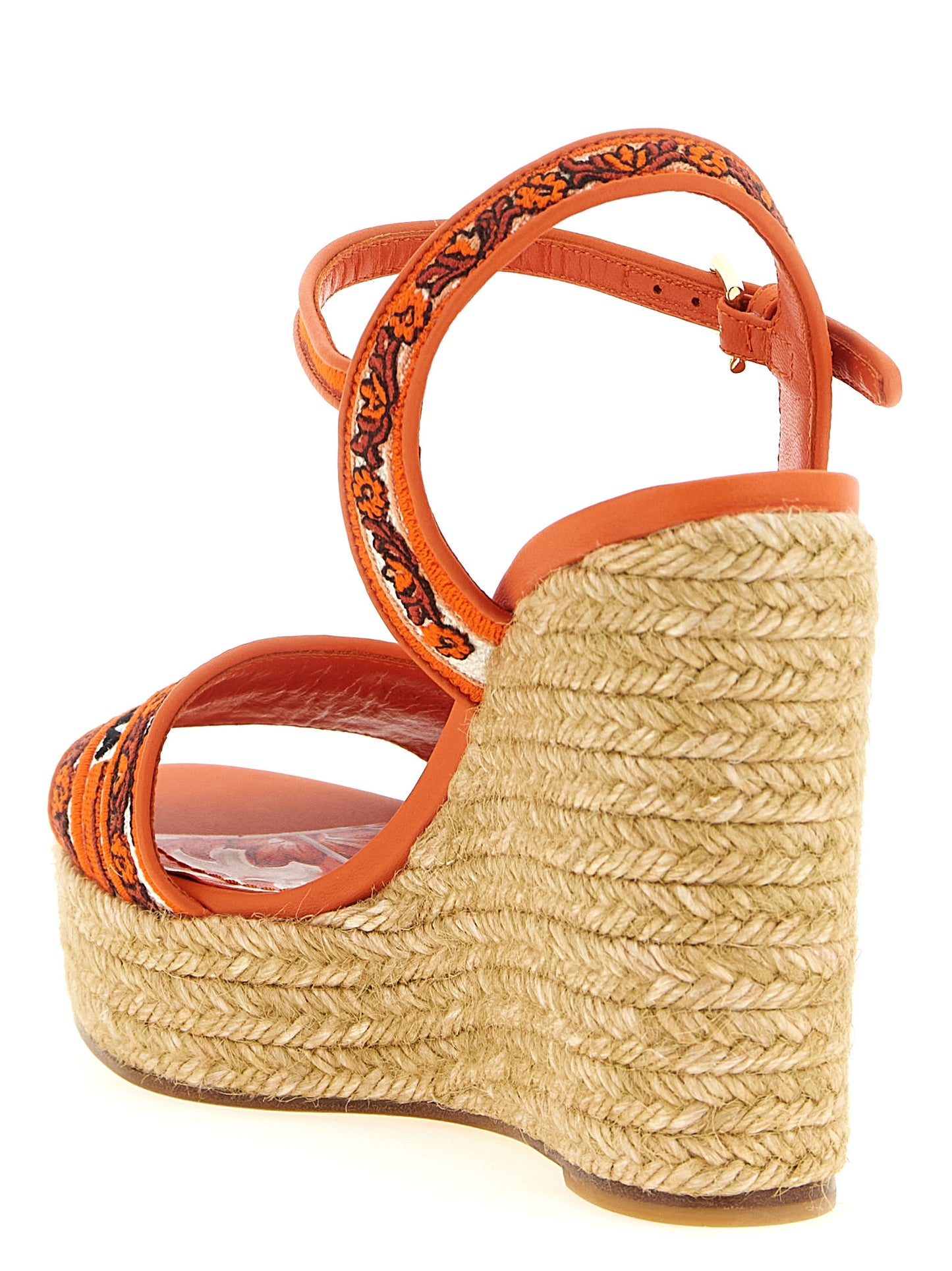 Dolce & Gabbana Orange 'Maiolica' Sandals