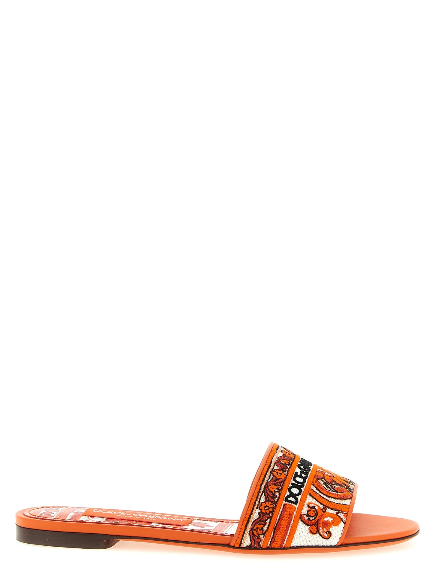 Dolce & Gabbana Orange 'Maiolica' Slides