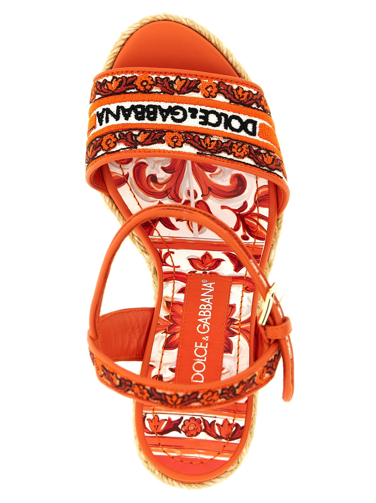 Dolce & Gabbana Orange 'Maiolica' Sandals