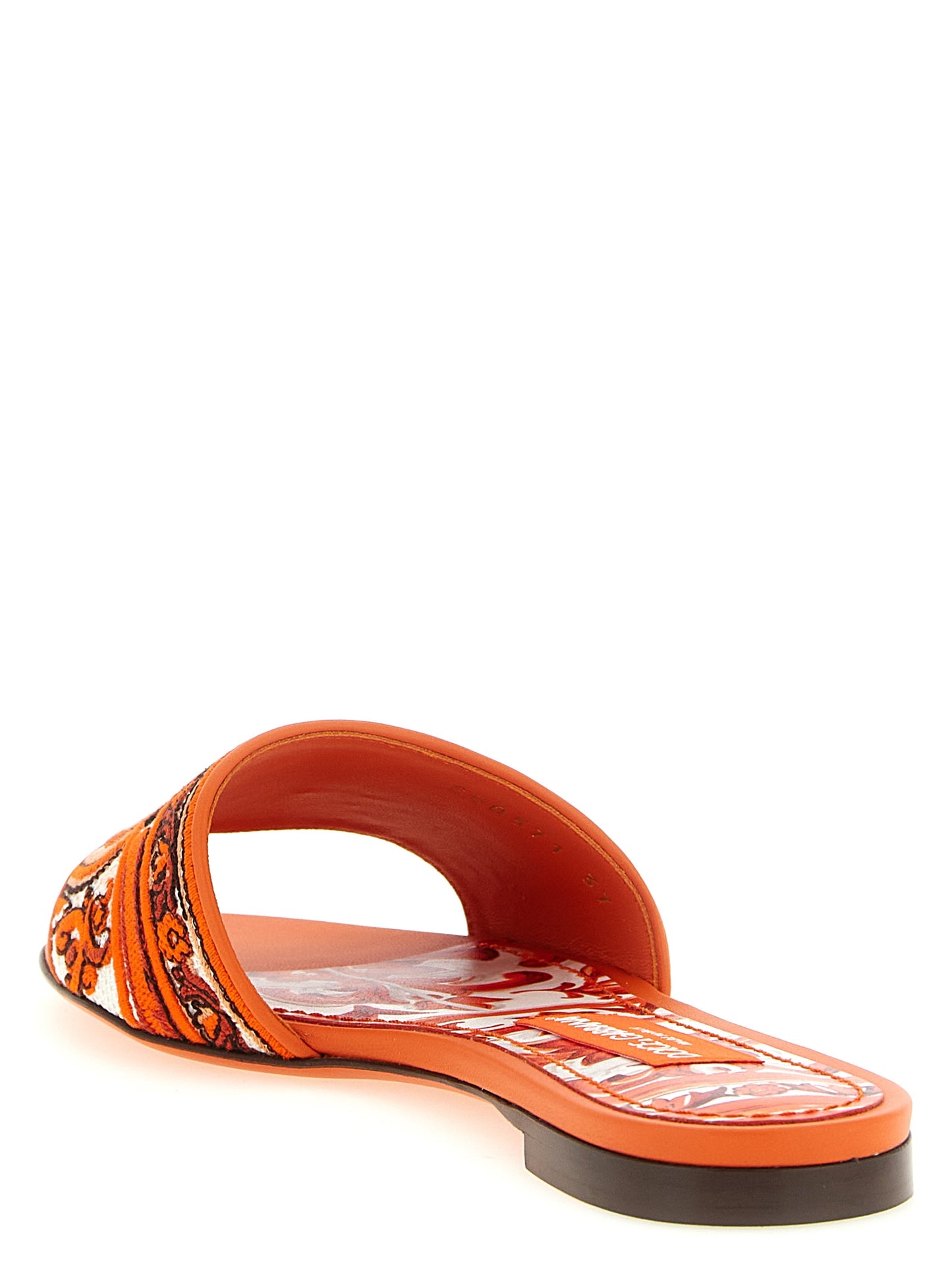 Dolce & Gabbana Orange 'Maiolica' Slides