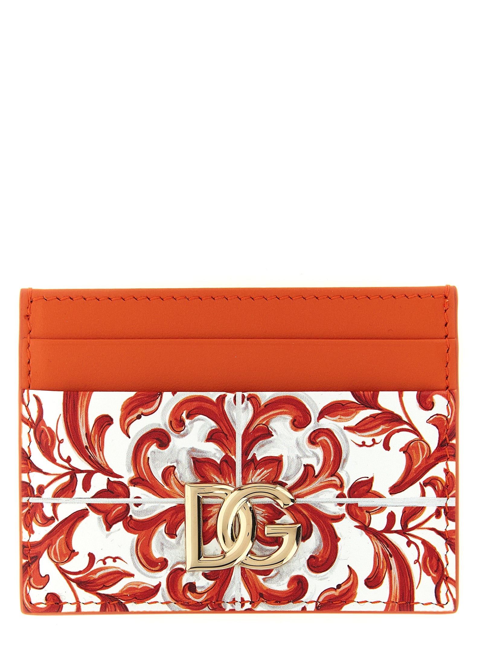 Dolce & Gabbana Orange 'Maiolica' Card Holder