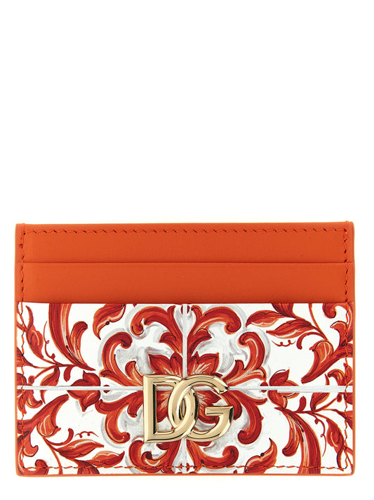 Dolce & Gabbana Orange 'Maiolica' Card Holder