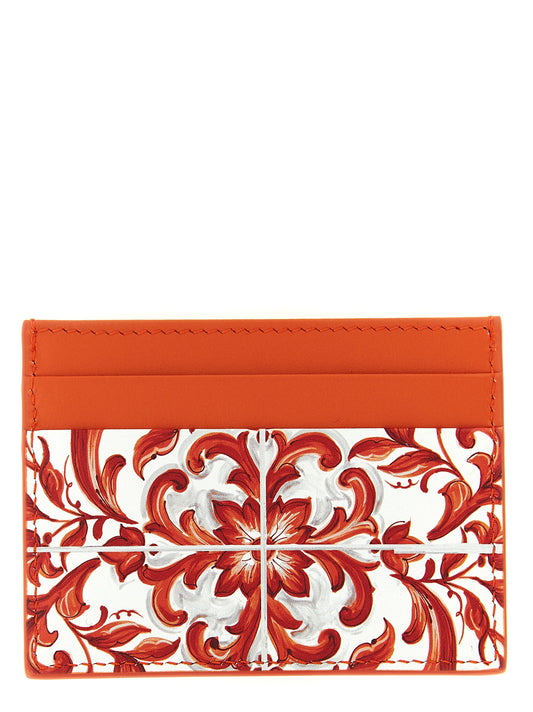 Dolce & Gabbana Orange 'Maiolica' Card Holder