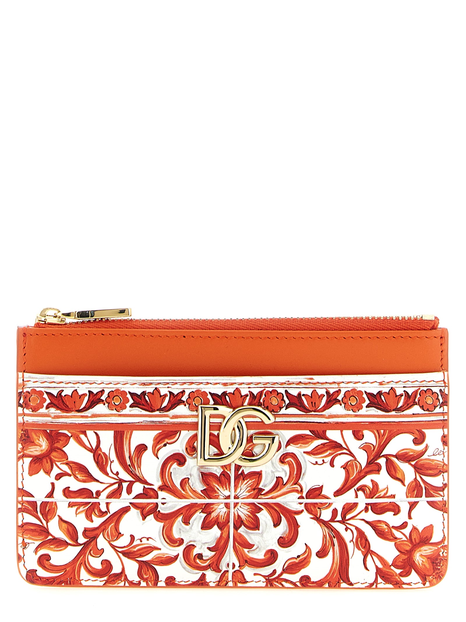 Dolce & Gabbana Orange 'Maiolica' Card Holder