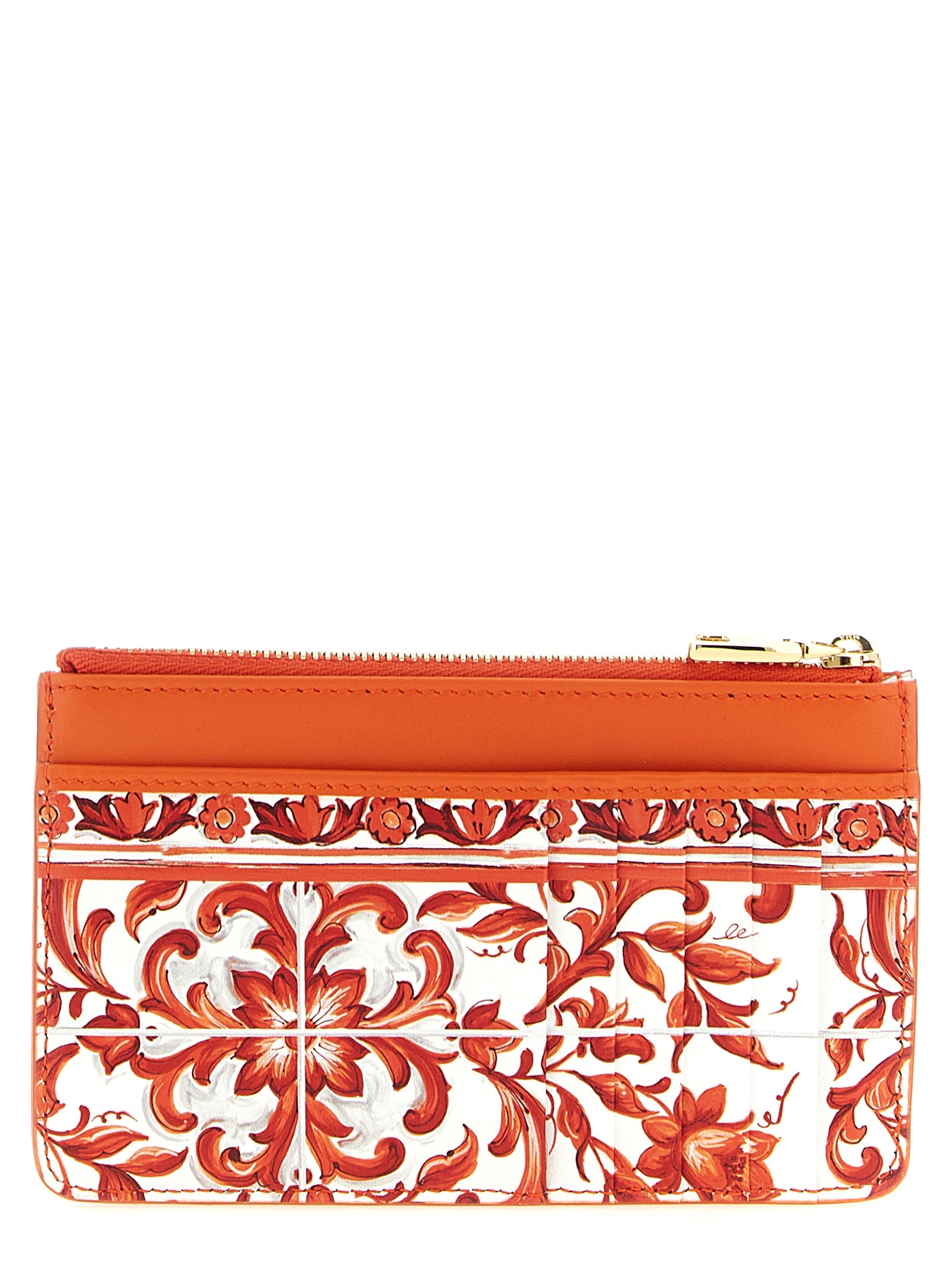 Dolce & Gabbana Orange 'Maiolica' Card Holder