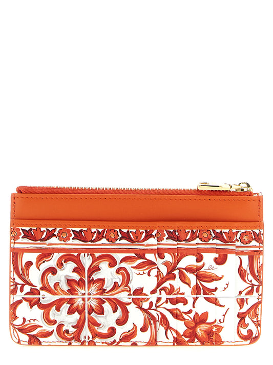 Dolce & Gabbana Orange 'Maiolica' Card Holder