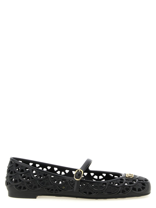 Valentino Garavani Black 'Ondette' Flats schwarz