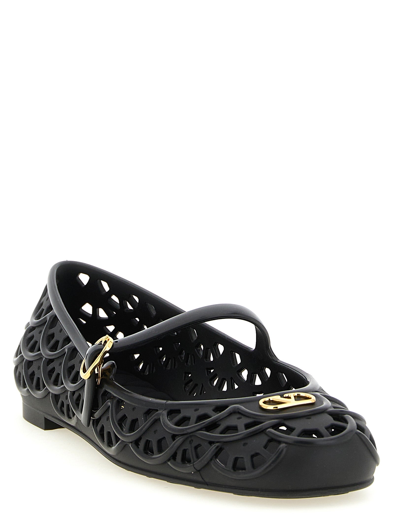 Valentino Garavani Black 'Ondette' Flats schwarz