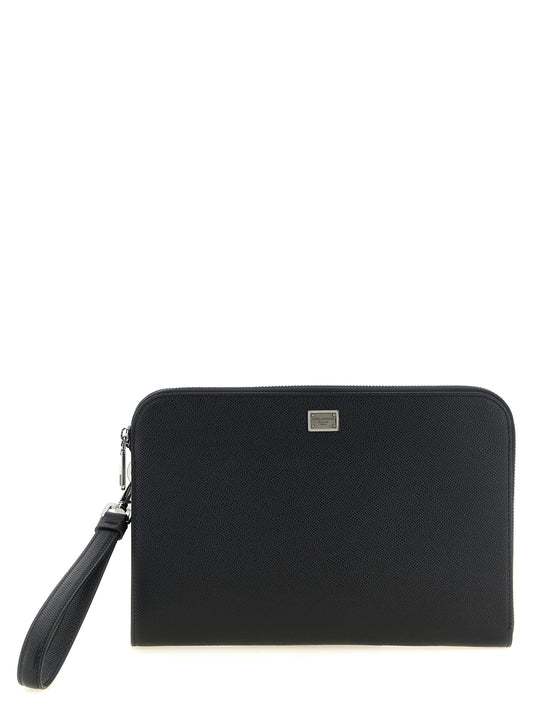 Dolce & Gabbana Black 'Sicily' Clutch schwarz