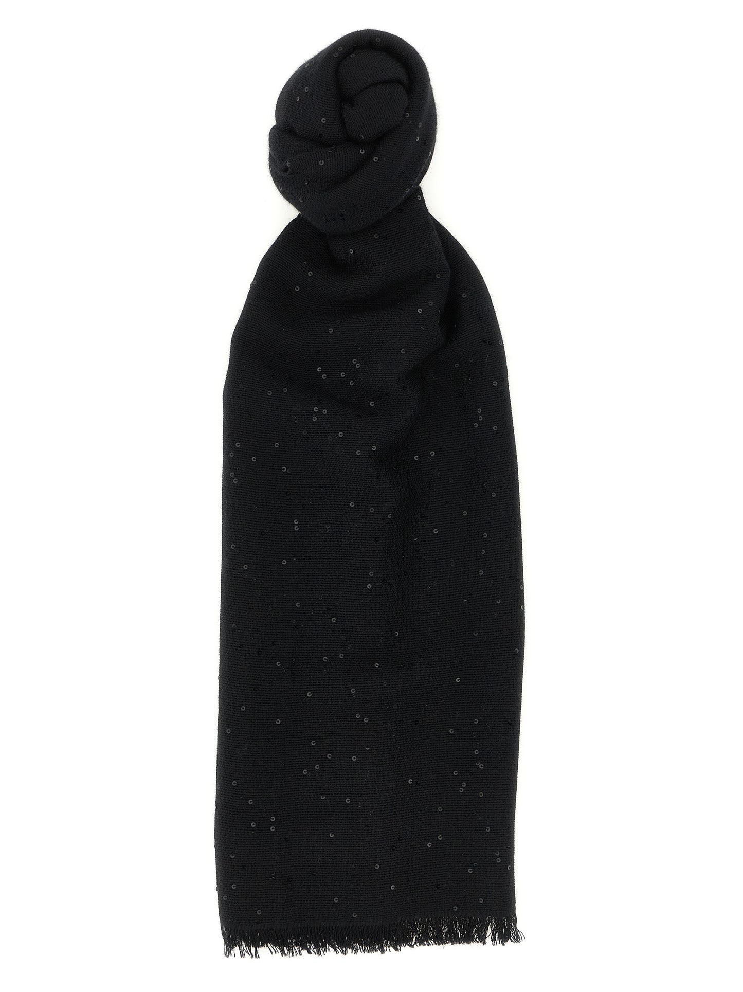 Brunello Cucinelli Black 'Diamante' Scarf schwarz
