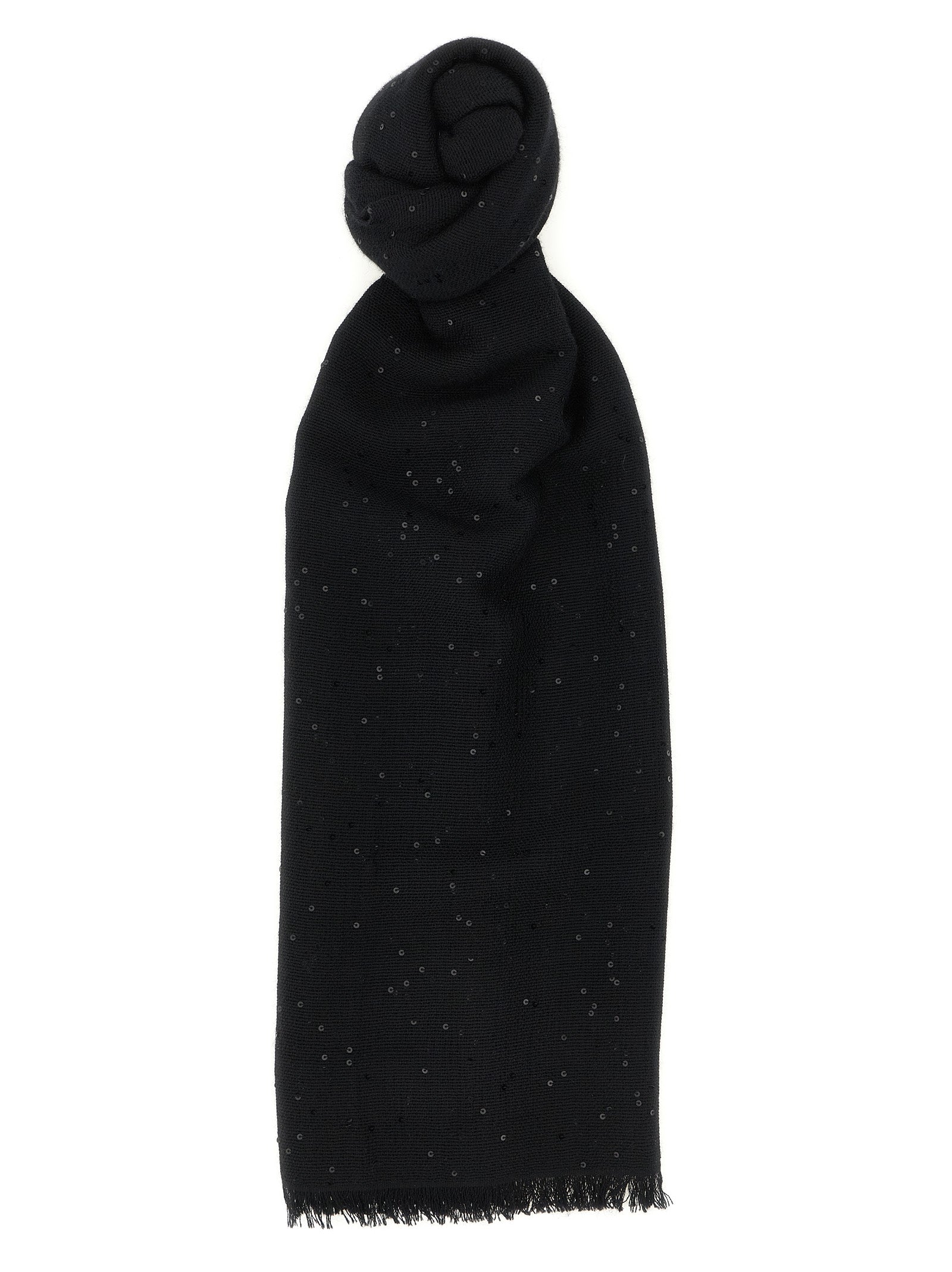 Brunello Cucinelli Black 'Diamante' Scarf schwarz