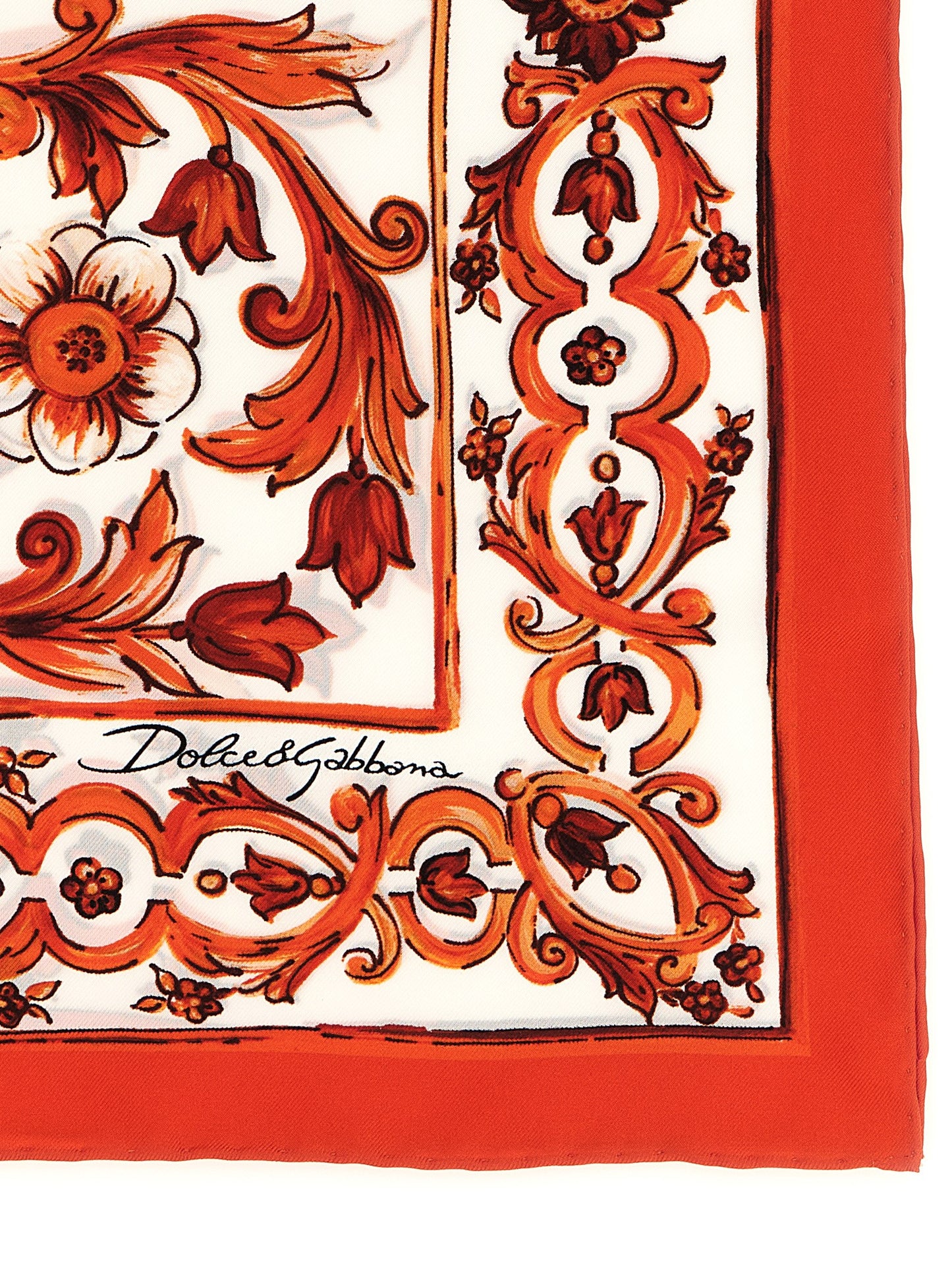 Dolce & Gabbana Orange 'Maiolica' Foulard