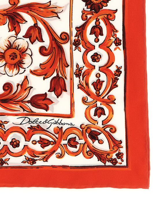 Dolce & Gabbana Orange 'Maiolica' Foulard