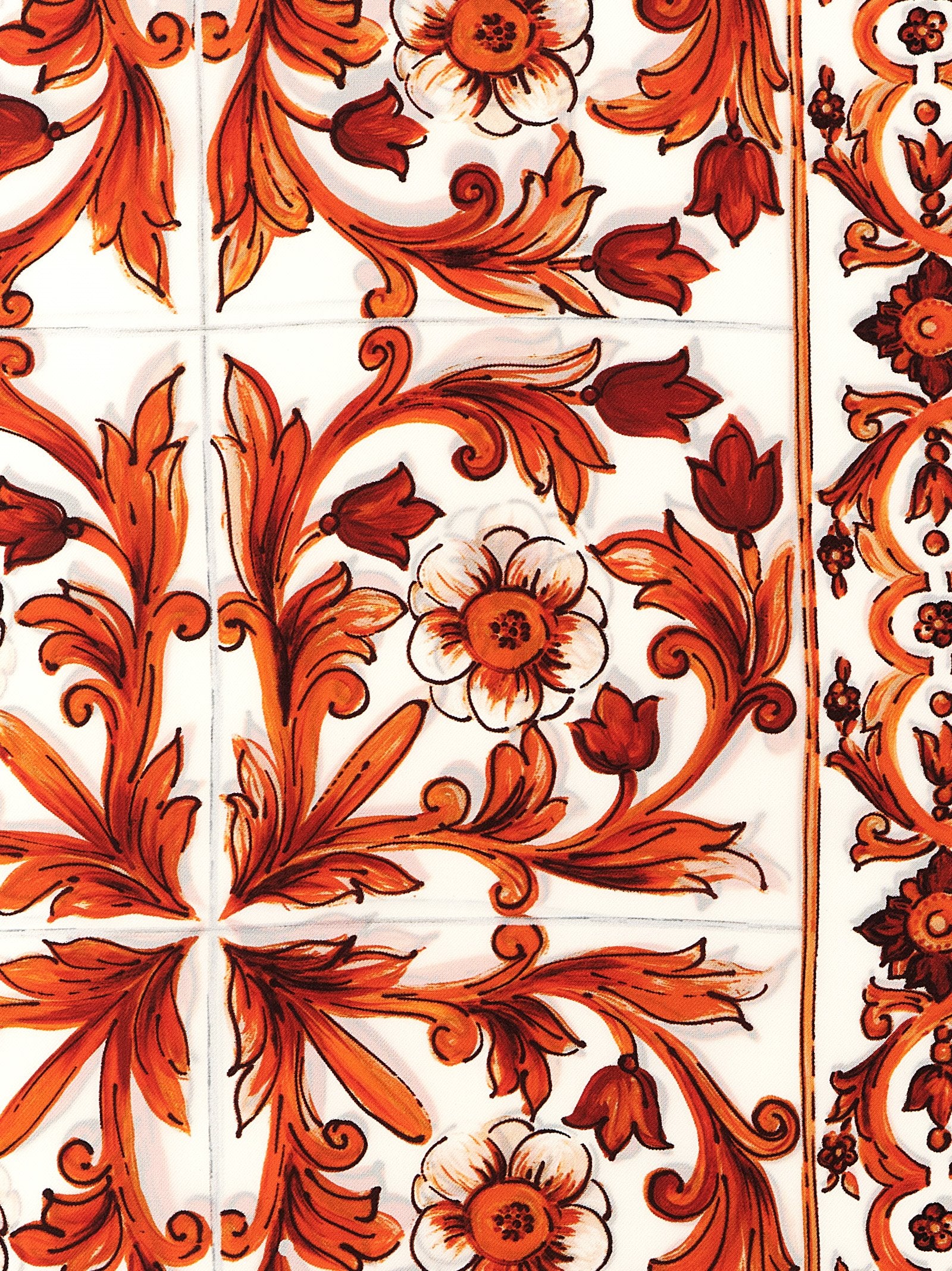 Dolce & Gabbana Orange 'Maiolica' Foulard