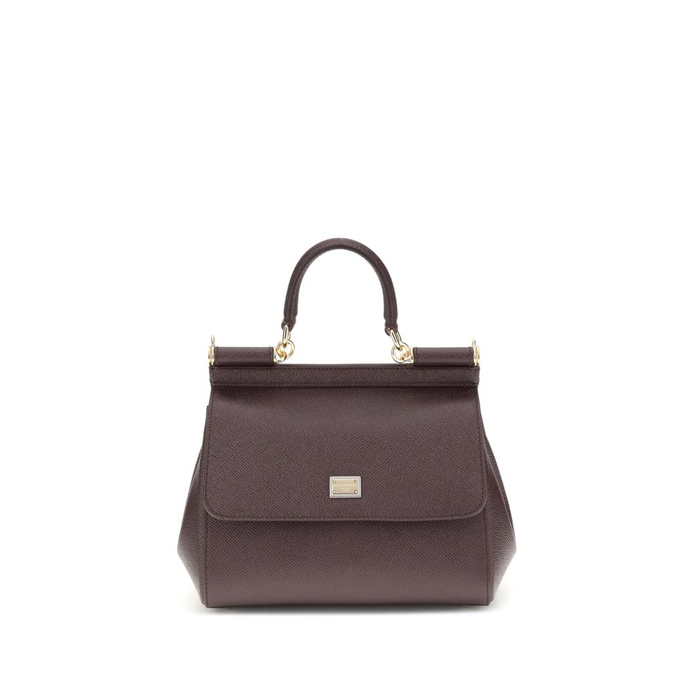 Dolce & Gabbana Brown Calf Leather Bos Taurus Handbag Curated Luxury Accessories by Orvyn