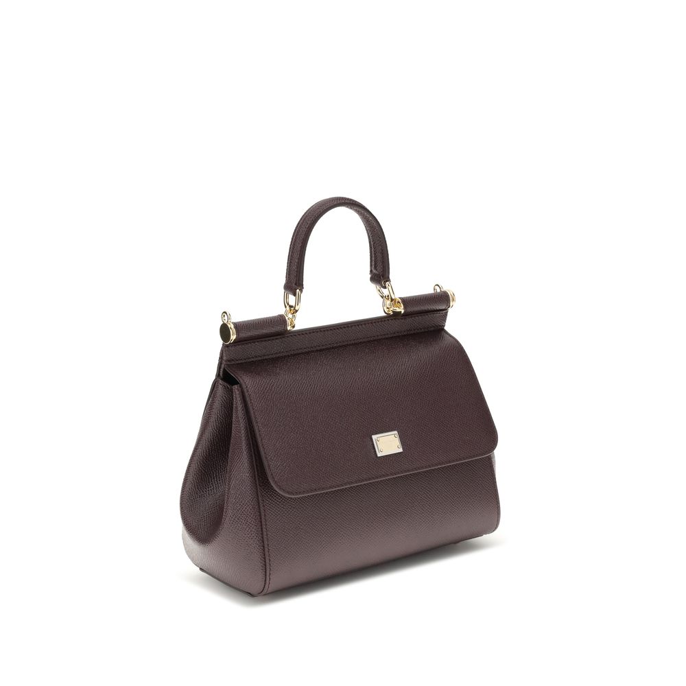 Dolce & Gabbana Brown Calf Leather Bos Taurus Handbag Curated Luxury Accessories by Orvyn