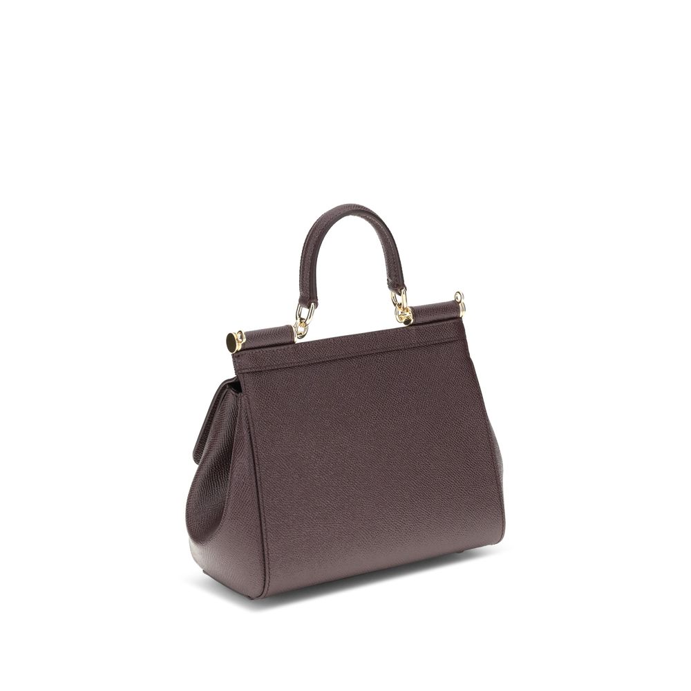 Dolce & Gabbana Brown Calf Leather Bos Taurus Handbag Curated Luxury Accessories by Orvyn